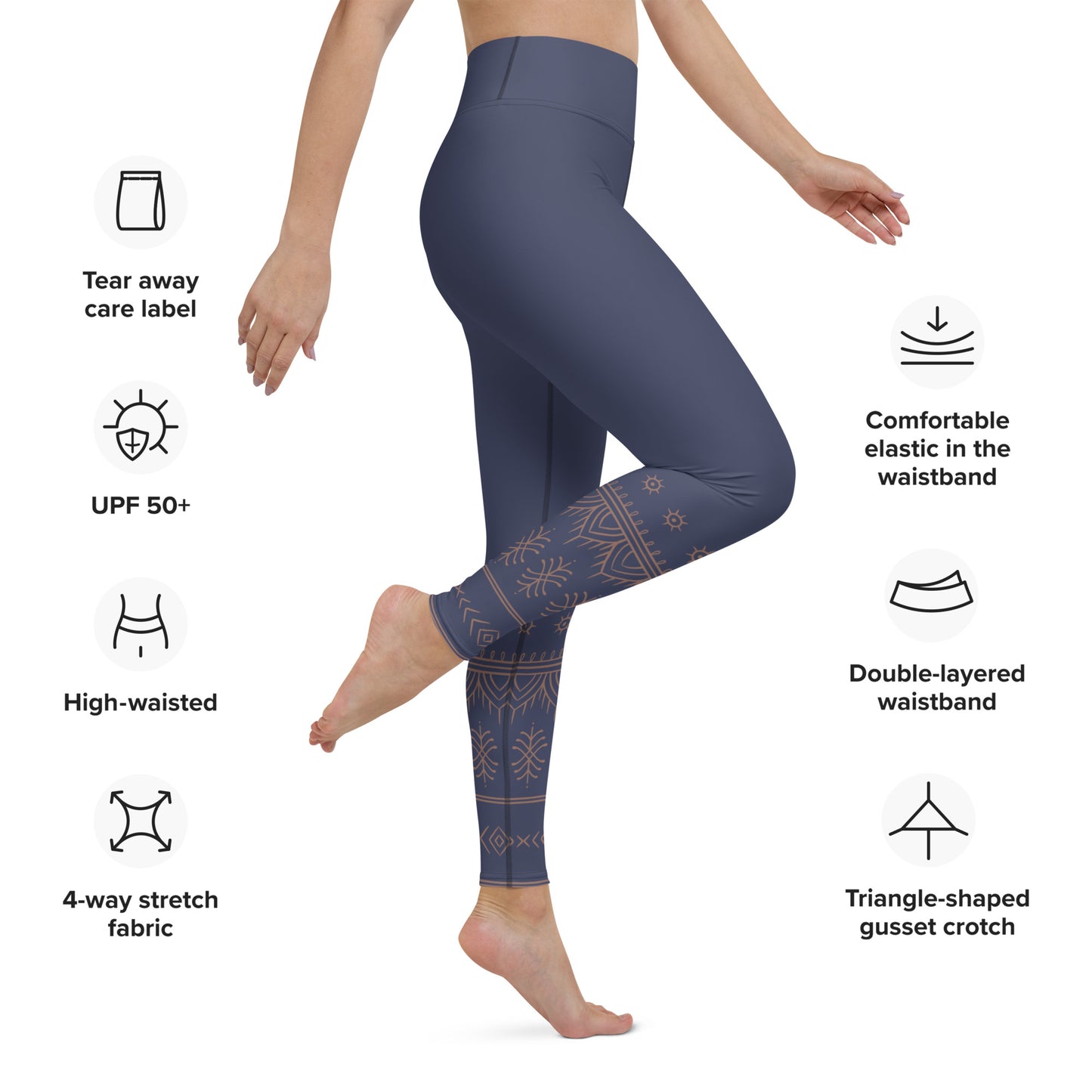 Yoga Leggings - Ida Ayu - Grey Blue